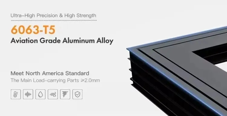 Ventanas de vidrio templado de doble capa de aluminio de seguridad y ahorro de energía 6