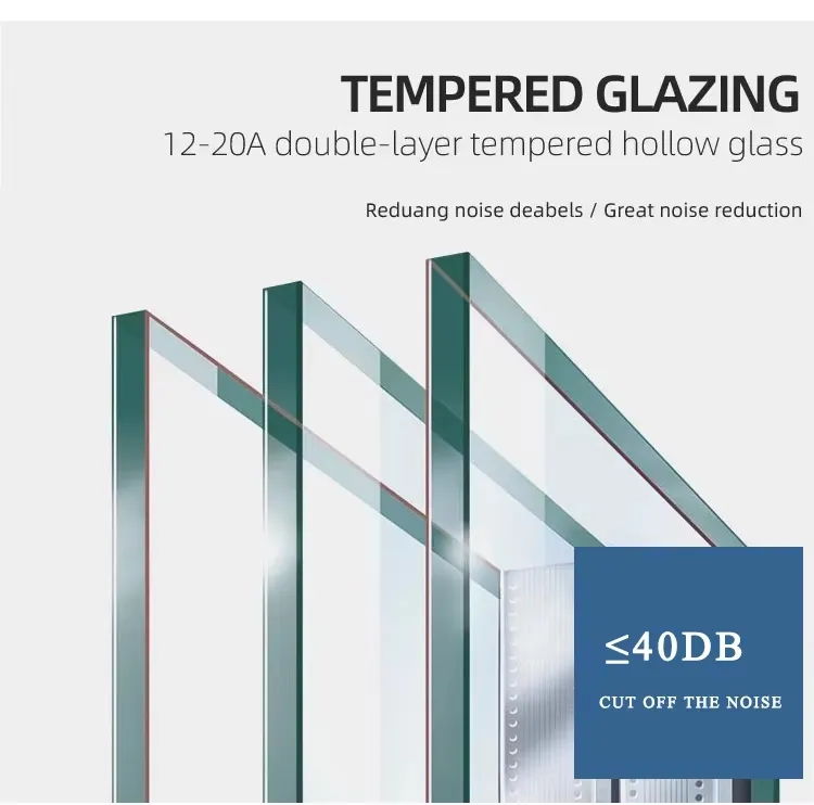 Ventanas de vidrio templado de doble capa de aluminio de seguridad y ahorro de energía 8