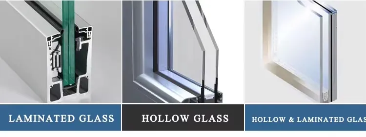 Ventanas de vidrio templado de doble capa de aluminio de seguridad y ahorro de energía 9