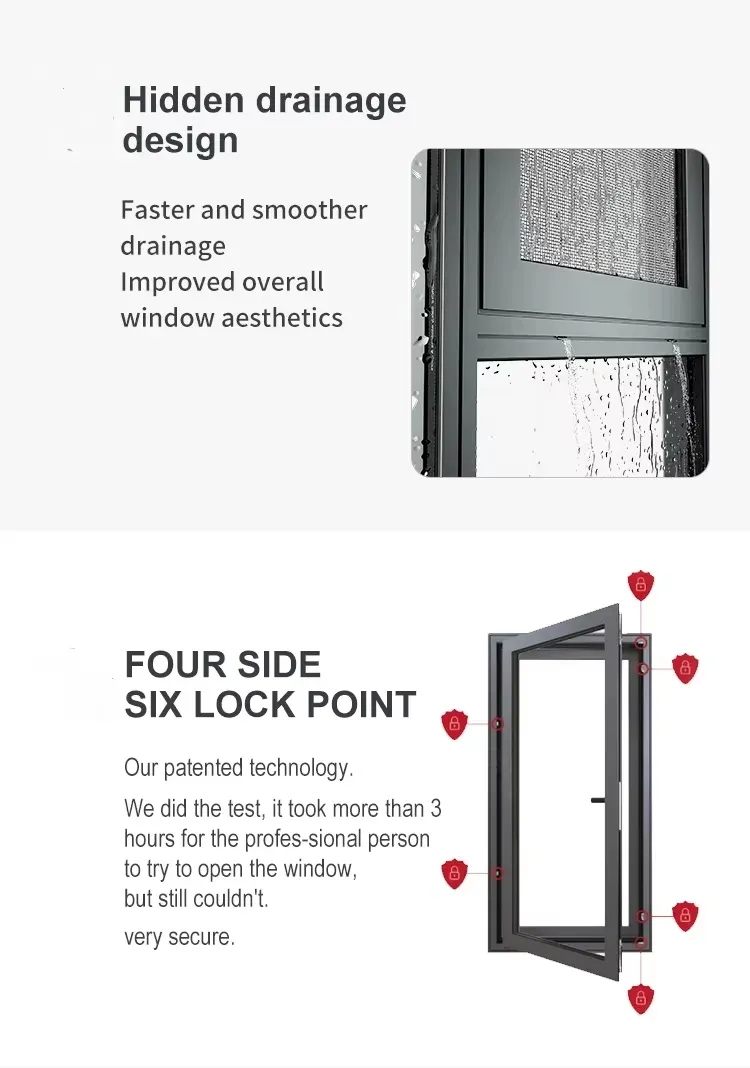 Ventanas de doble acristalamiento, ventanas de tormenta de aluminio. 4