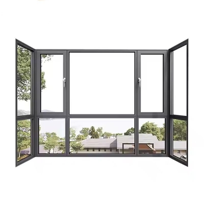 Ventana de aluminio hexagonal de apertura hacia adentro impermeable para edificios modernos