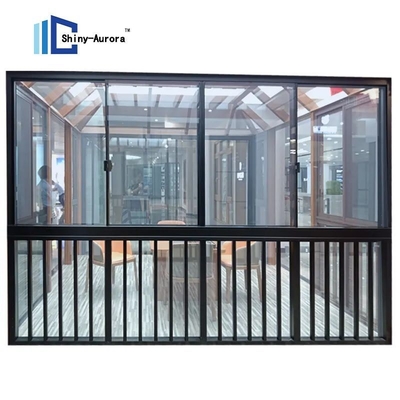 Puerta de doble cristal de aluminio a prueba de ladrones Puertas de aluminio a medida Ventanas deslizantes verticales