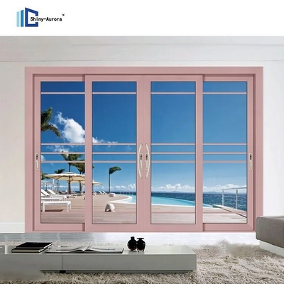 Puerta corredera de aluminio de perfil 6063-T5 Puente roto Puerta corredera de aluminio de baño