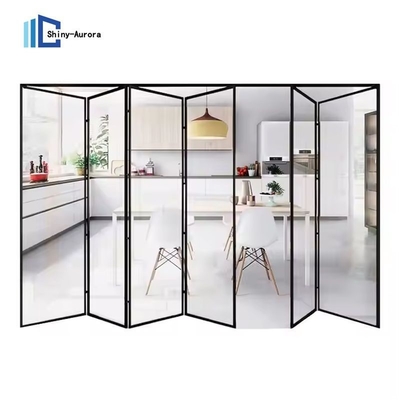 Puertas de vidrio dobladas de aluminio resistente al agua Puerta abatible corredera de aluminio