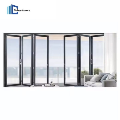 Puertas correderas de aluminio de doble plegado Puertas de vidrio plegadas internas personalizadas