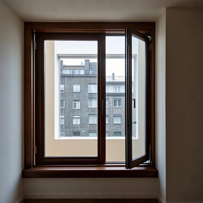 Ventana de apertura hacia adentro a prueba de agua de aluminio ventanas de corte térmico
