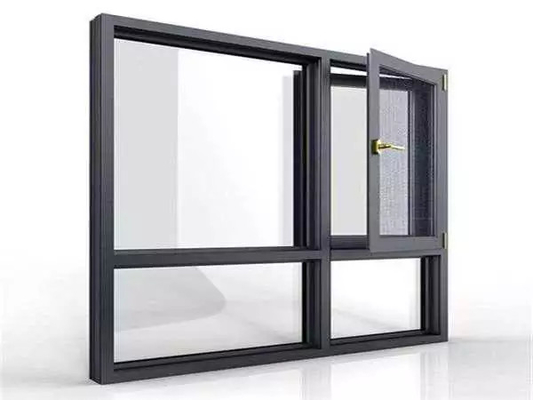 Edificio de oficinas Aluminio Casement Ventana de aluminio a medida Ventana con bisagra insonorizada