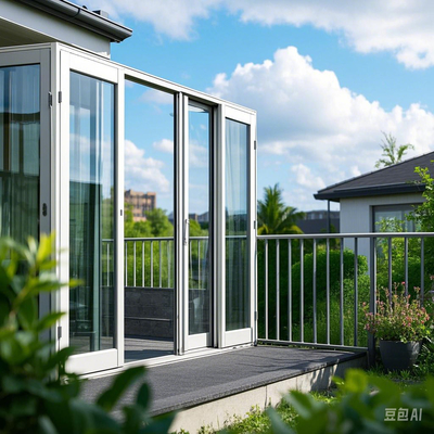 Puerta plegable de aluminio ligera de estilo moderno abierto resistente a la corrosión