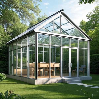 Sala de sol de 10x12 pies protección UV marco de aluminio SunRoom aislamiento de doble cristal