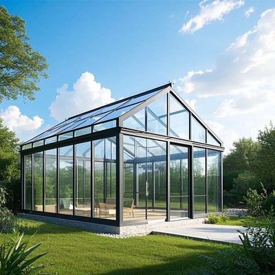 Casas de vidrio de aluminio personalizadas Protección UV Sala de sol de vidrio exterior