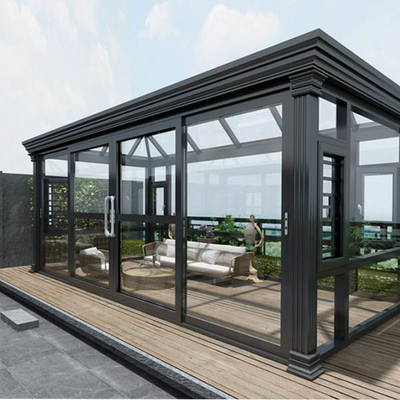 Sala de sol de vidrio triple con perfil de aluminio ligero Sala de sol con sellador adhesivo de silicona