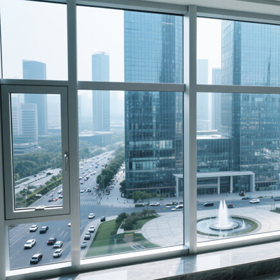Muro cortina unitario con doble acristalamiento, profundidad de marco de 100 mm, espesor de panel de 6 mm para envolventes de edificios sostenibles