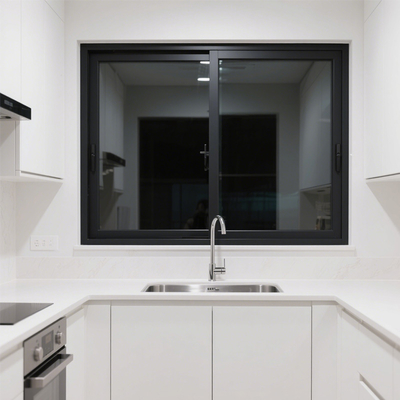 Ventana corredera de aluminio con vidrio de 5 mm + 20A + 5 mm para baños